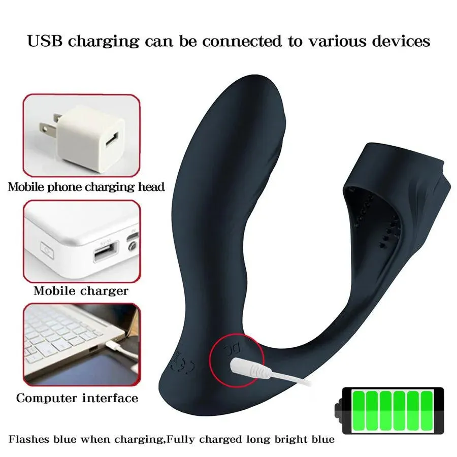 Remote Control Male Prostate Massager with Penis Ring