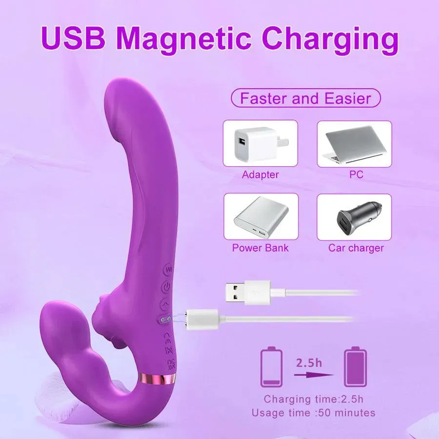 Remote Control Strapless Strapon Vibrator