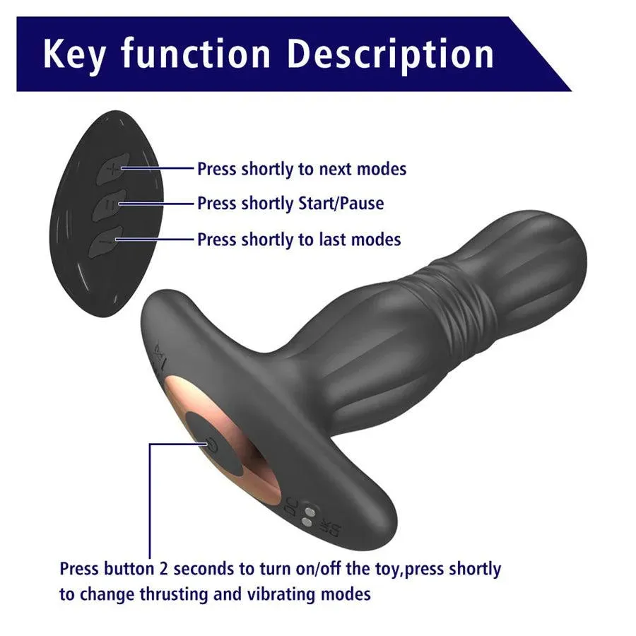 Remote Control Thrusting Male Prostate Massager
