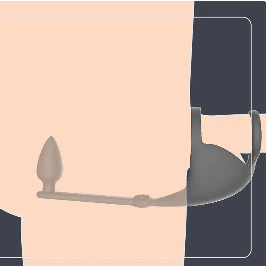 Remote Vibrating Penis Ring with Anal Plug