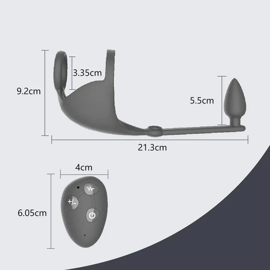 Remote Vibrating Penis Ring with Anal Plug