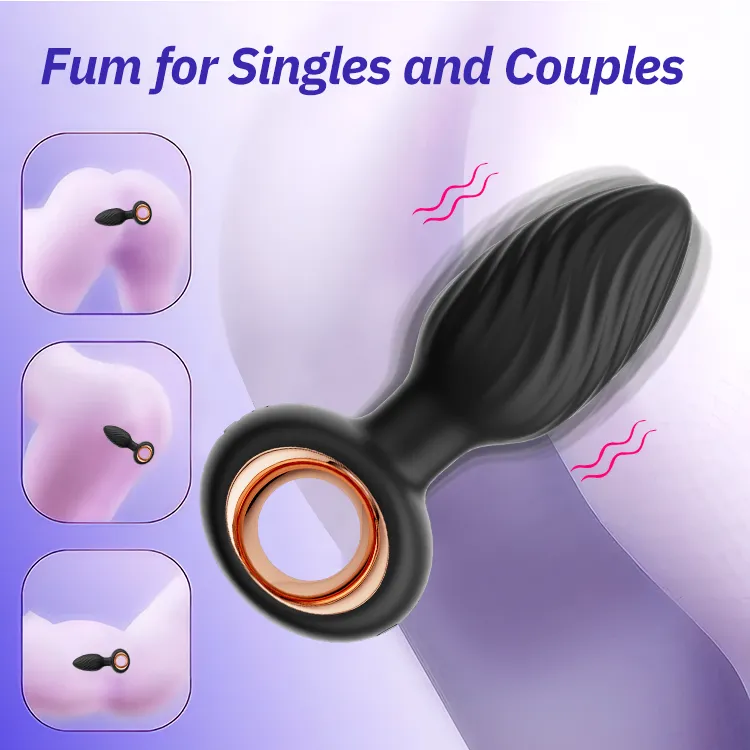 Rotating Butt Blug with Vibration