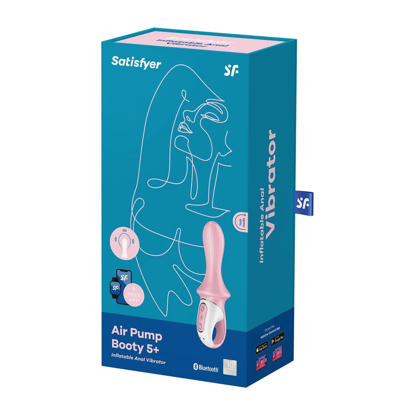Satisfyer - Air Pump App-Controlled Booty 5 Prostate Massager (Pink)