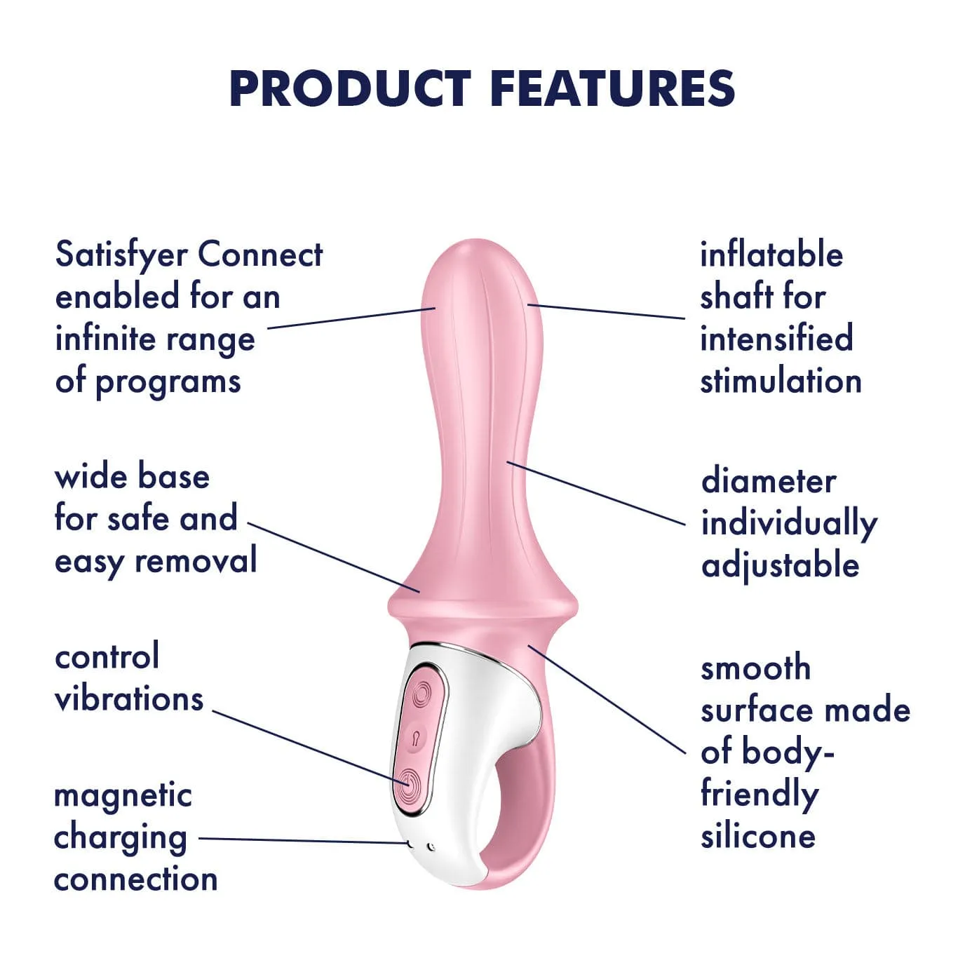 Satisfyer - Air Pump App-Controlled Booty 5 Prostate Massager (Pink)
