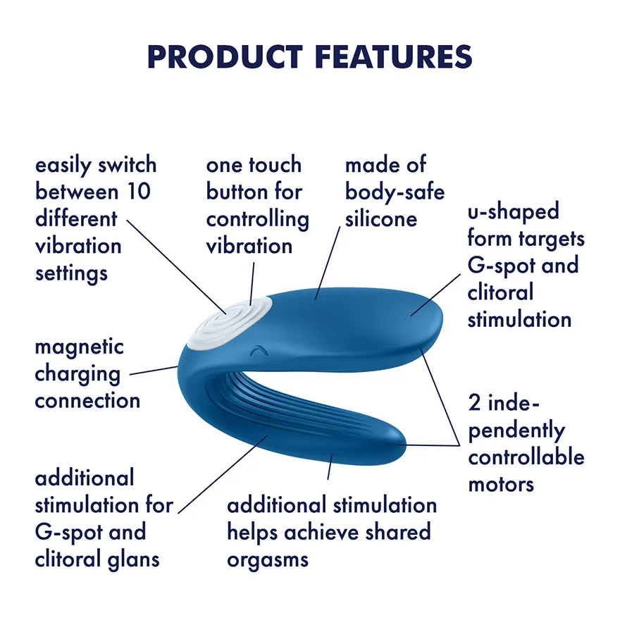 Satisfyer - Double Whale Couple's Vibrator (Dark Blue)
