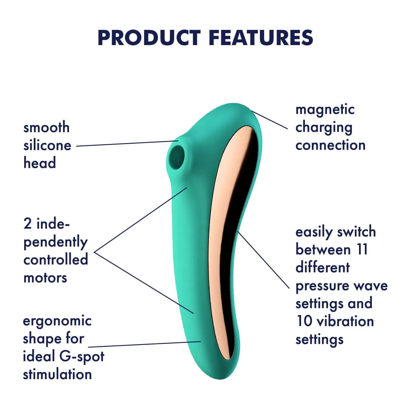Satisfyer - Dual Kiss Insertable Air Pulse Vibrator Clitoral Air Stimulator