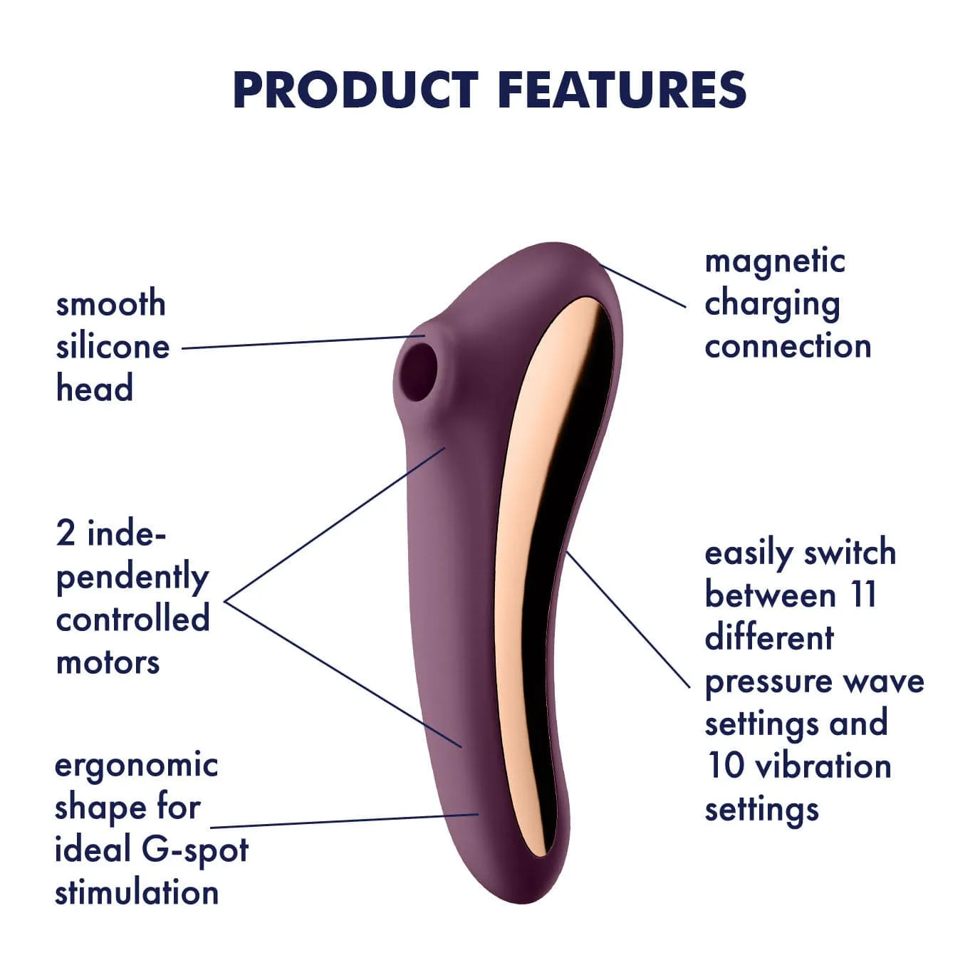 Satisfyer - Dual Kiss Insertable Air Pulse Vibrator Clitoral Air Stimulator