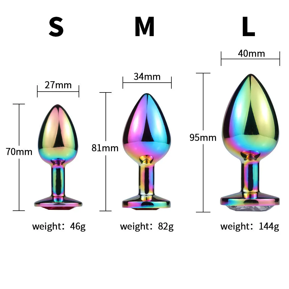 Seamless Rainbow Metal Butt Plug