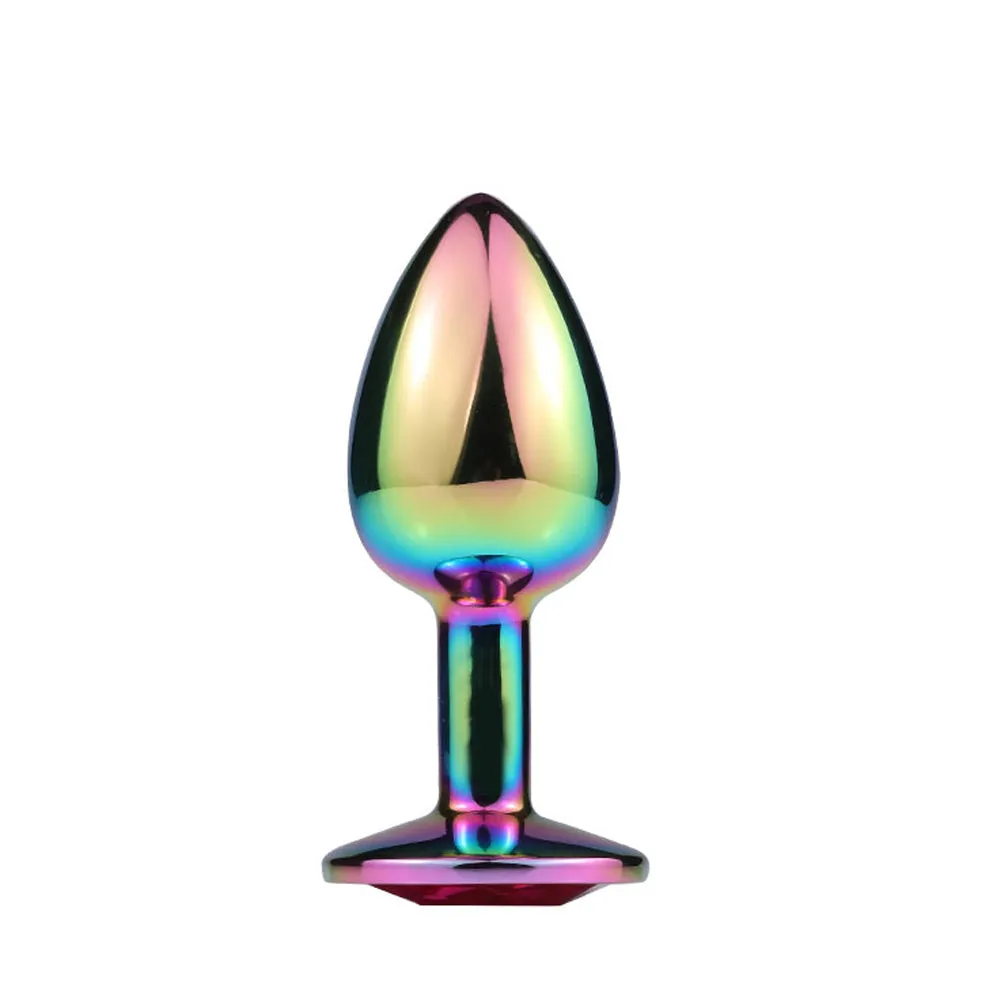 Seamless Rainbow Metal Butt Plug