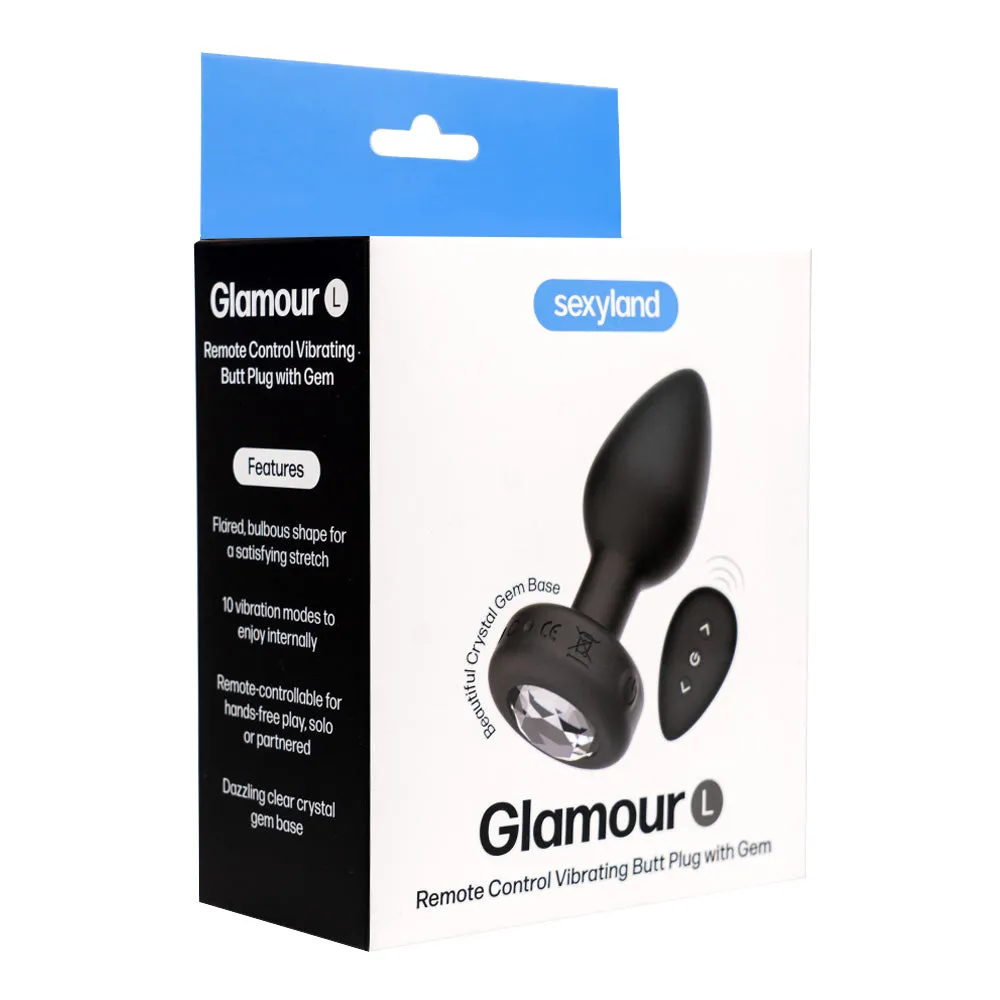Sexyland Glamour Remote Control Vibrating Gem Butt Plug - Large