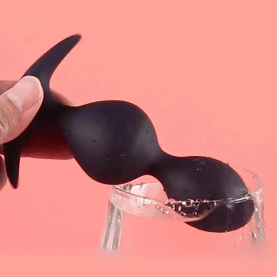 Soft Silicone Vibrating Butt Plug with Remote