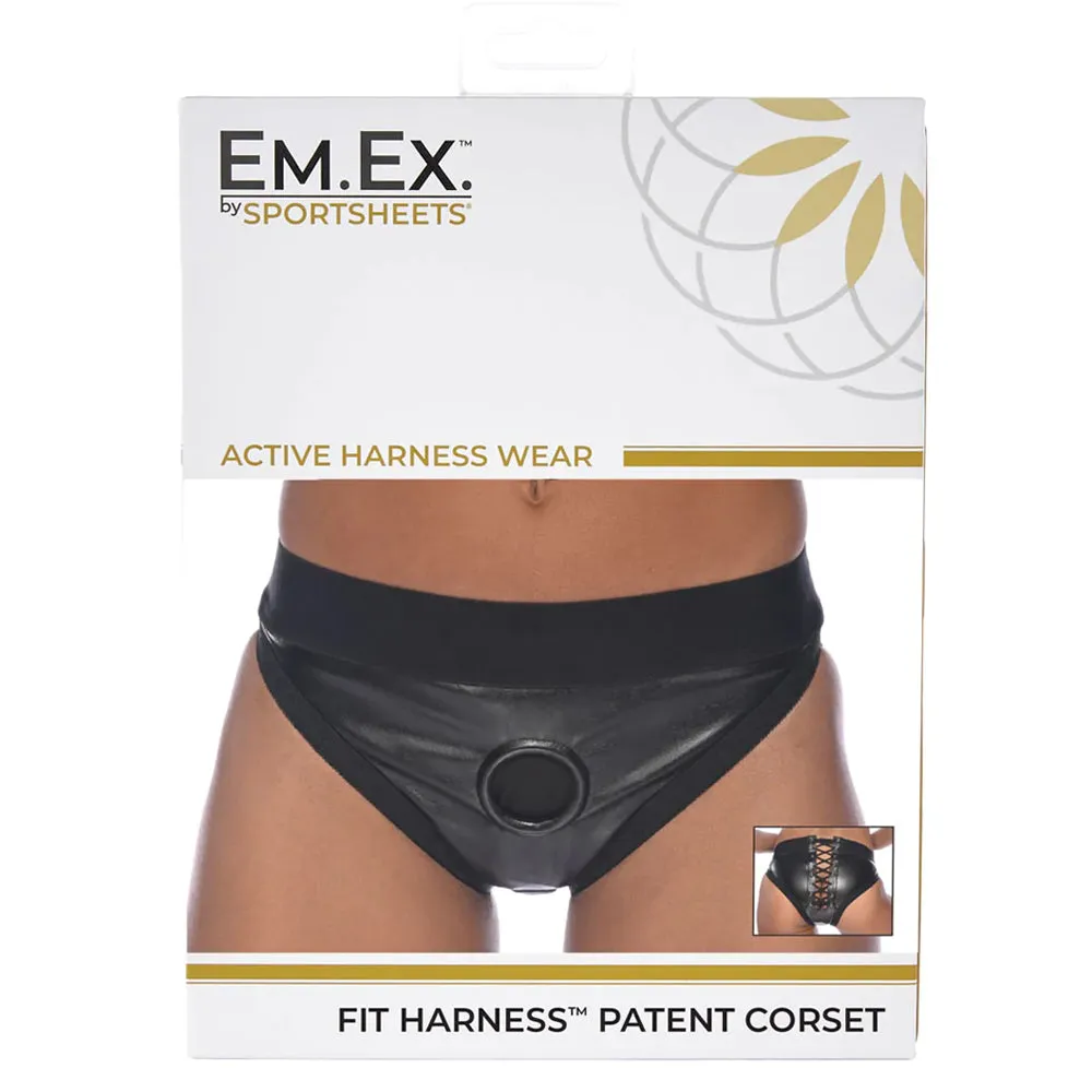 Sportsheets Em.Ex. Active Wear Fit Strap-On Harness - Patent Corset