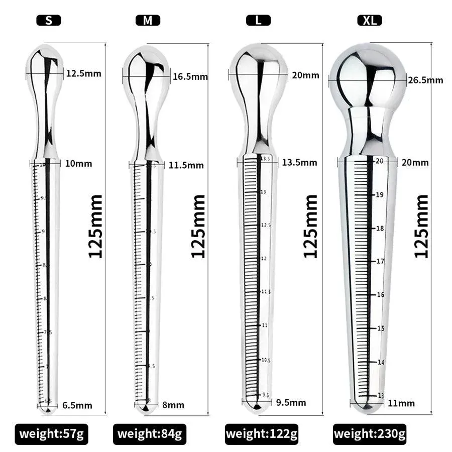 Stainless Steel Dual-Ended Sounding Rod Penis Plug