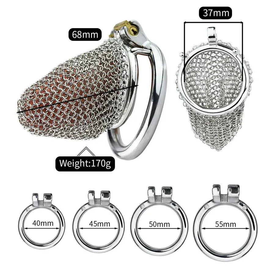 Stainless Steel Mesh Male Cock Cage(Small)