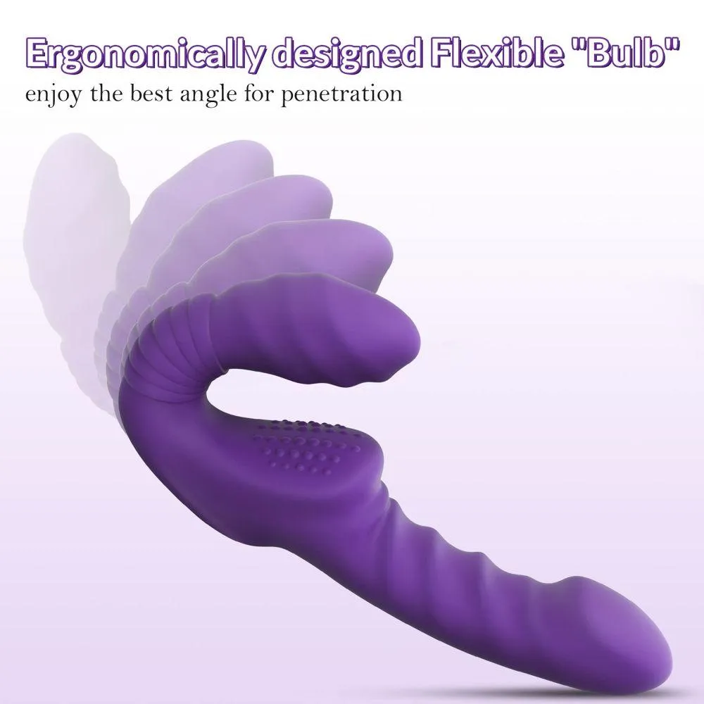Strap on Dildos with Flexible Bulb Double End Dildo Vibrator Adult Sex Toys for Woman