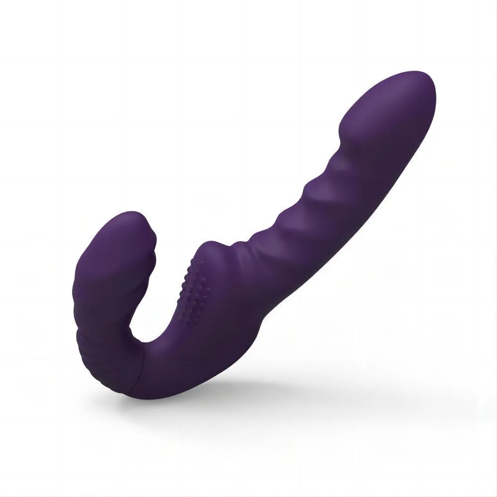 Strap on Dildos with Flexible Bulb Double End Dildo Vibrator Adult Sex Toys for Woman