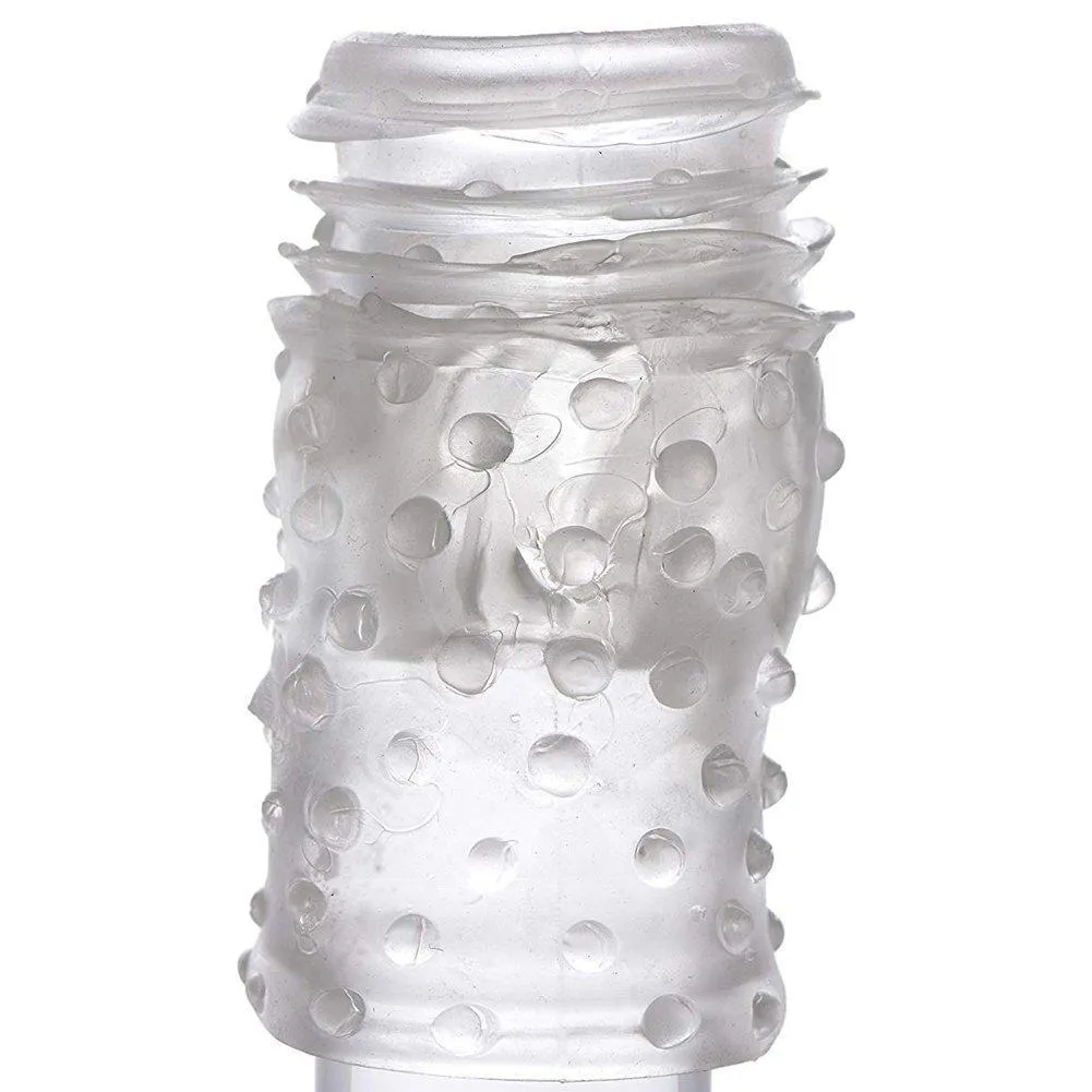 Stretchy Dual Vibrating Penis Sheath - Powerful Twin Bullets!