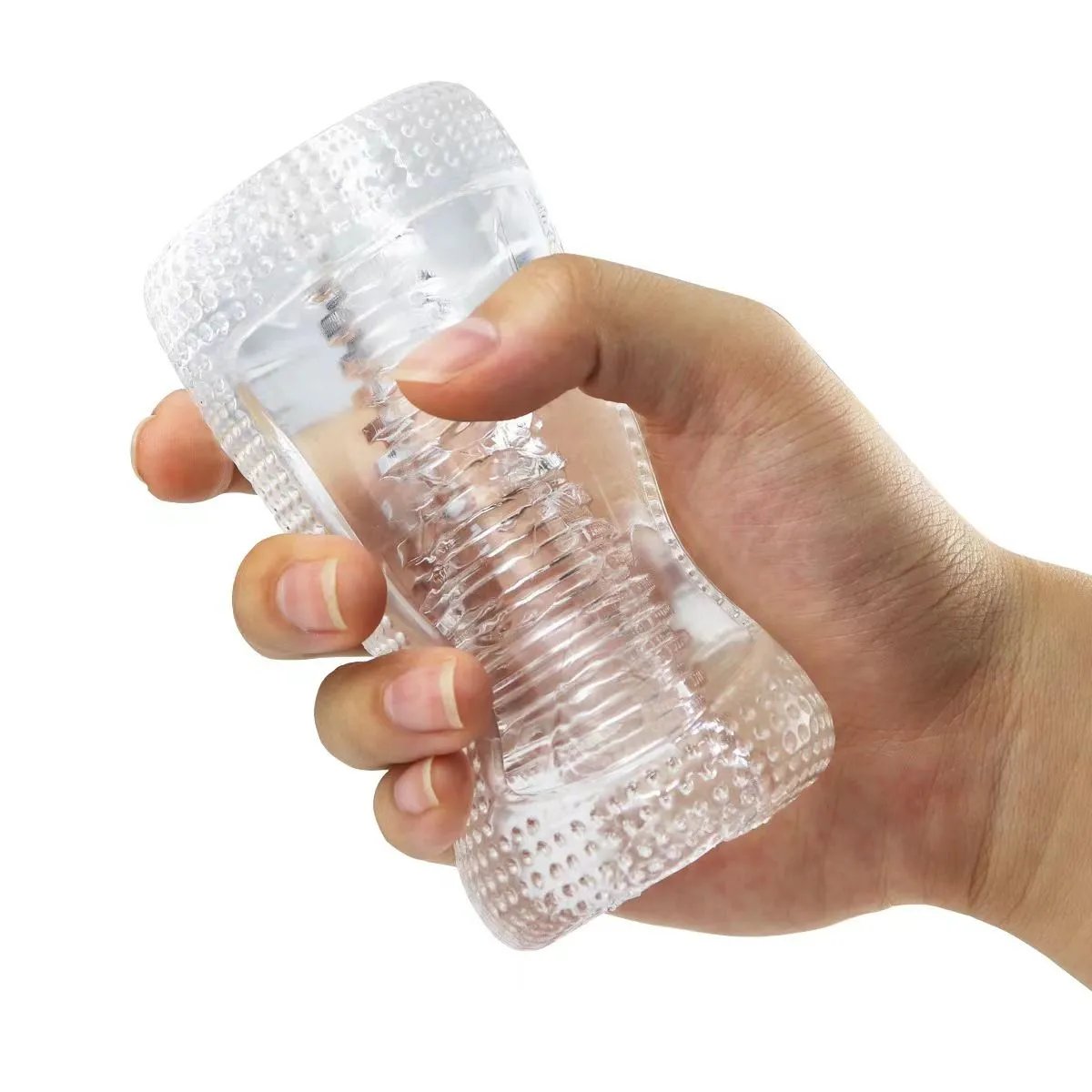 Super Stretchy Clear Ribbed Male Masturbator