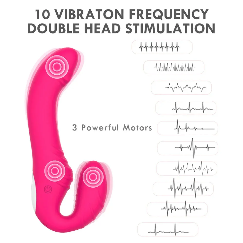 Tapper Vibrator Strapless Double-Ended Dildo Unique Tapping Function