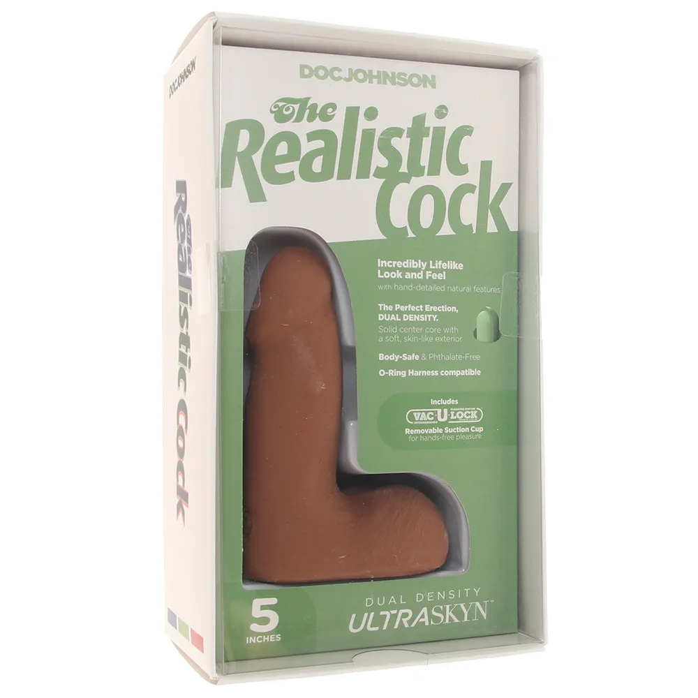 The Realistic 5 Inch Cock with Balls in Caramel