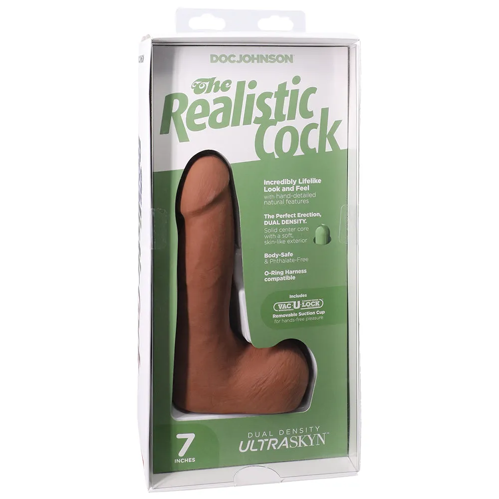 The Realistic 7 Inch Cock with Balls in Caramel