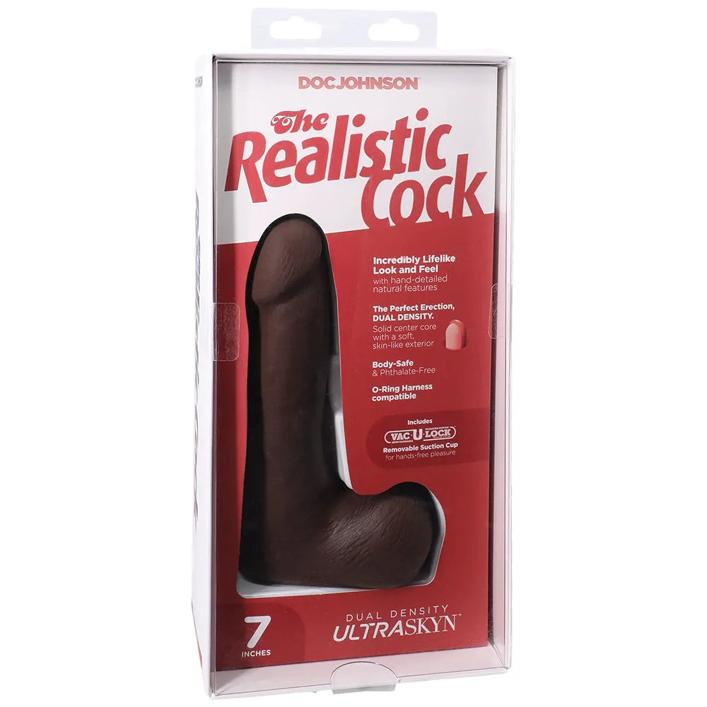 The Realistic 7 Inch Cock with Balls in Chocolate