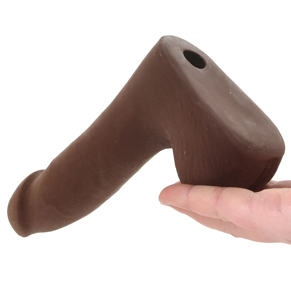 The Realistic 7 Inch Cock with Balls in Chocolate