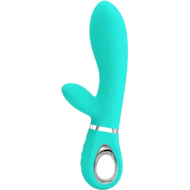 Thomas Super Soft Silicone Rabbit Vibrator -  Turquoise