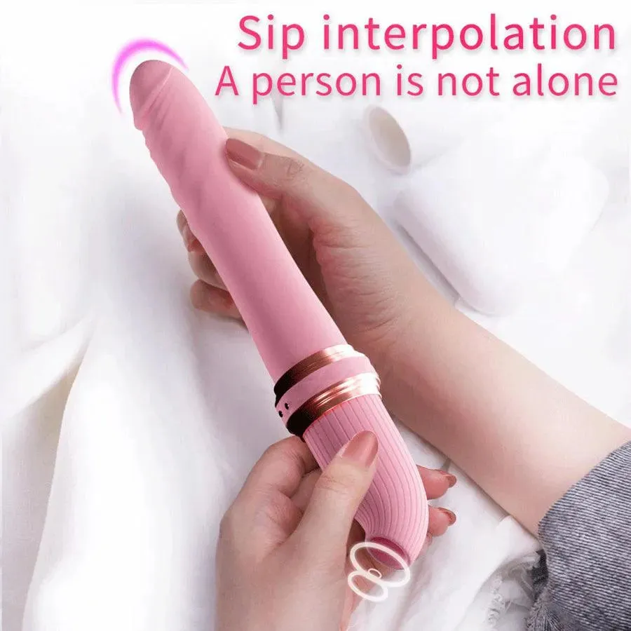 Thrusting Dildo Vibrator With Clit Sucker