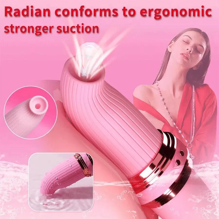 Thrusting Dildo Vibrator With Clit Sucker