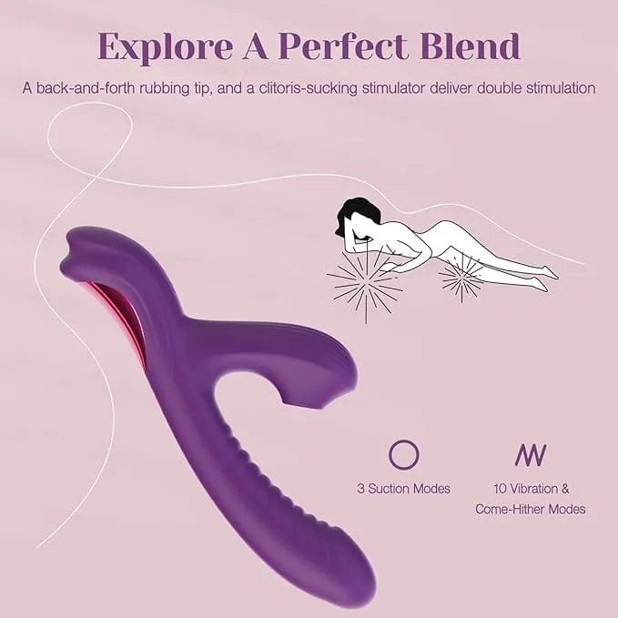 Tracy's Dog - BetaCome-Hither Rabbit Sucking Vibrator Clitoral Air Stimulator (Purple)