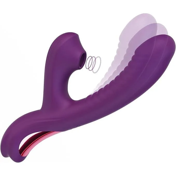 Tracy's Dog - BetaCome-Hither Rabbit Sucking Vibrator Clitoral Air Stimulator (Purple)