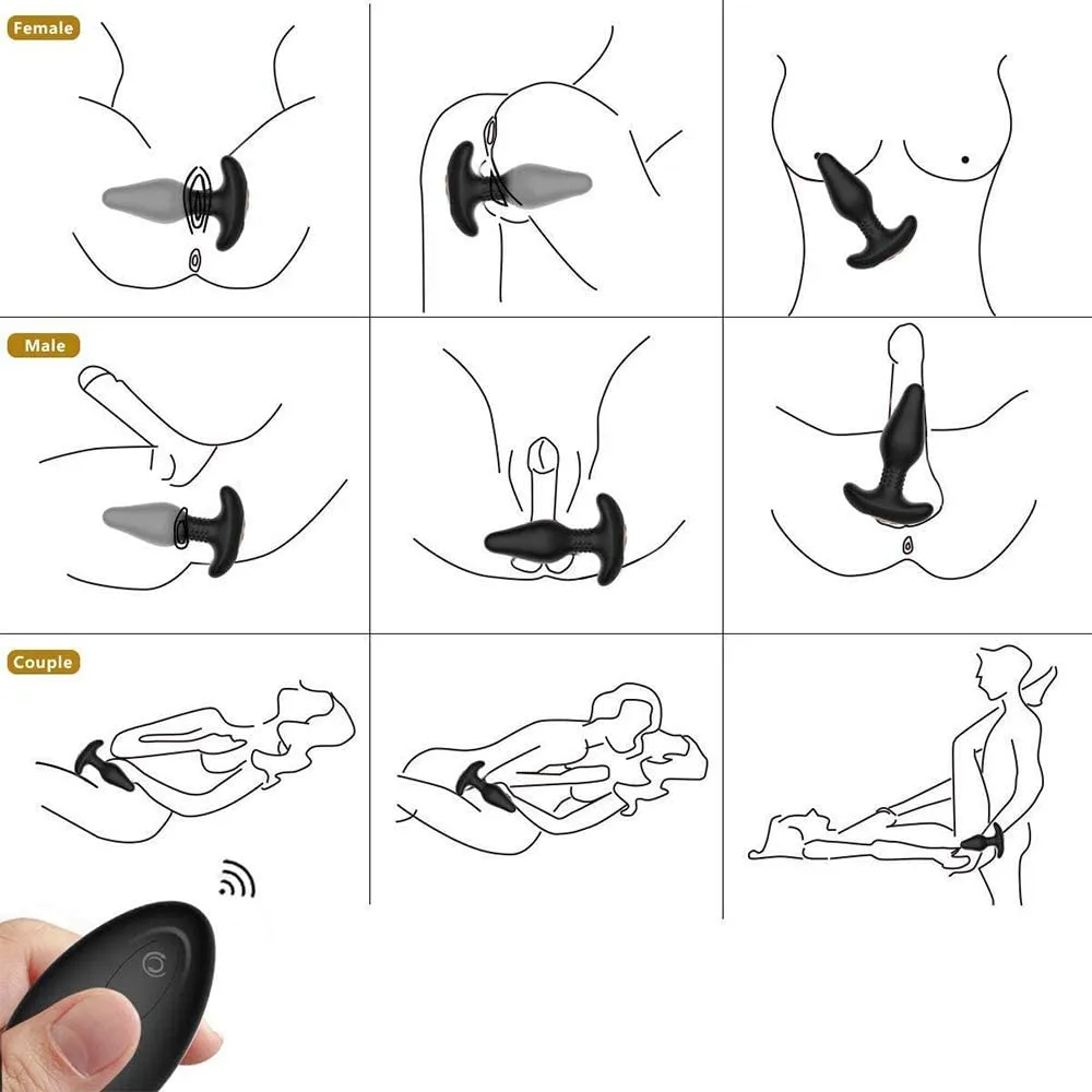 Tracy's Dog - Carl Anal Plug with Remote Control (Black)
