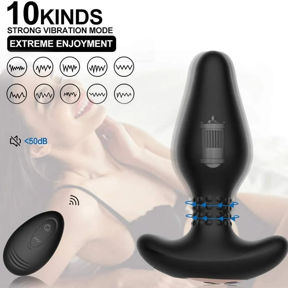 Tracy's Dog - Carl Anal Plug with Remote Control (Black)