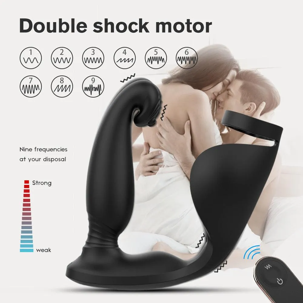 Versatile Vibrating Remote Control Cock Ring Butt Plug Prostate Massager