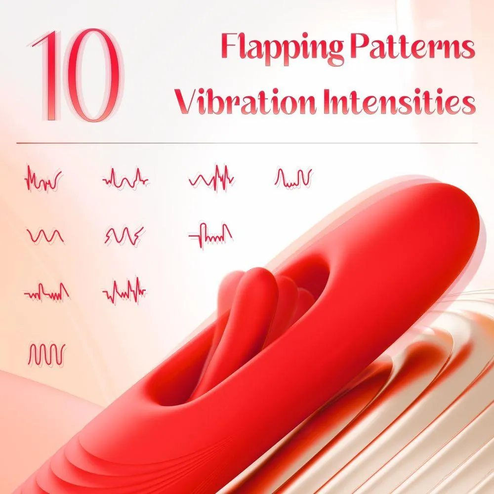 Vibrating Flapping Dildo Vibrator Female Oral Sex Toy with 10 Kissing Patterns