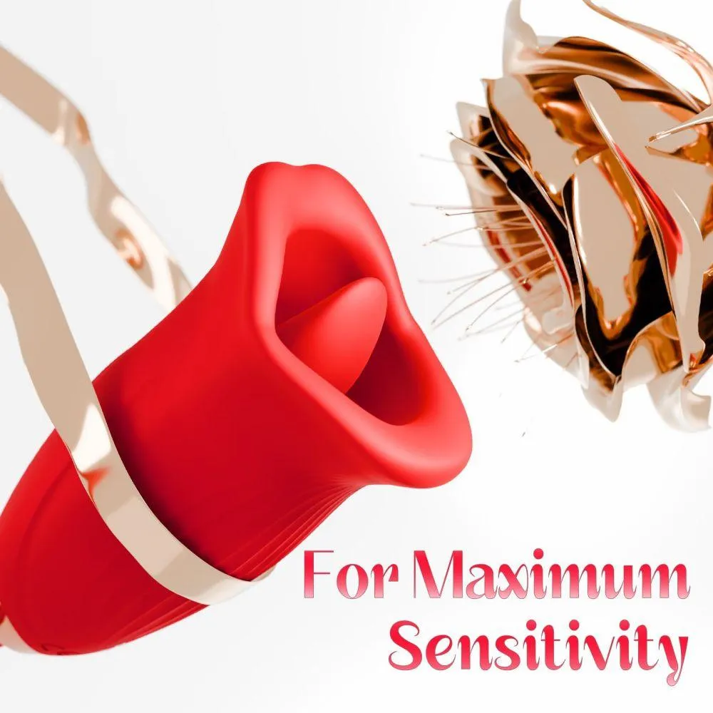 Vibrating Flapping Dildo Vibrator Female Oral Sex Toy with 10 Kissing Patterns