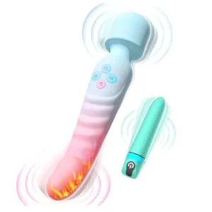 Waterproof Heating Wand Massager & Bullet Vibrator Set