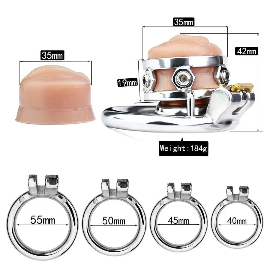 Wearable Steel Sissy Chastity Belt Cage BDSM Toy