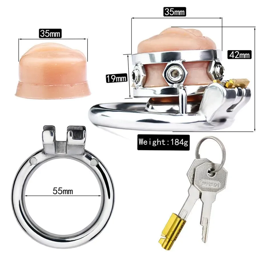 Wearable Steel Sissy Chastity Belt Cage BDSM Toy