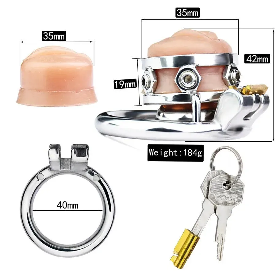 Wearable Steel Sissy Chastity Belt Cage BDSM Toy