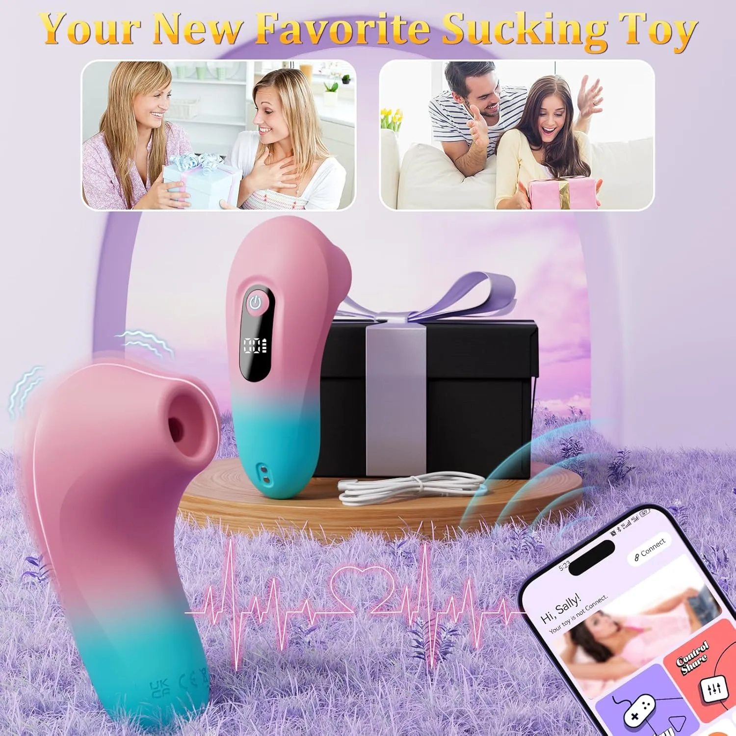 Wider & Softer Sucking Mouth Nipple Vibrator with APP Remote Control