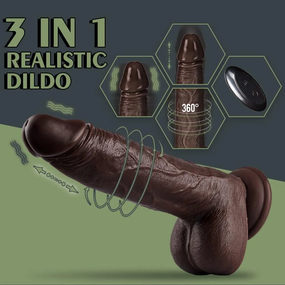 Wireless Remote Control 5 Thrusting 10 Vibrating Rotating Dildo BBC