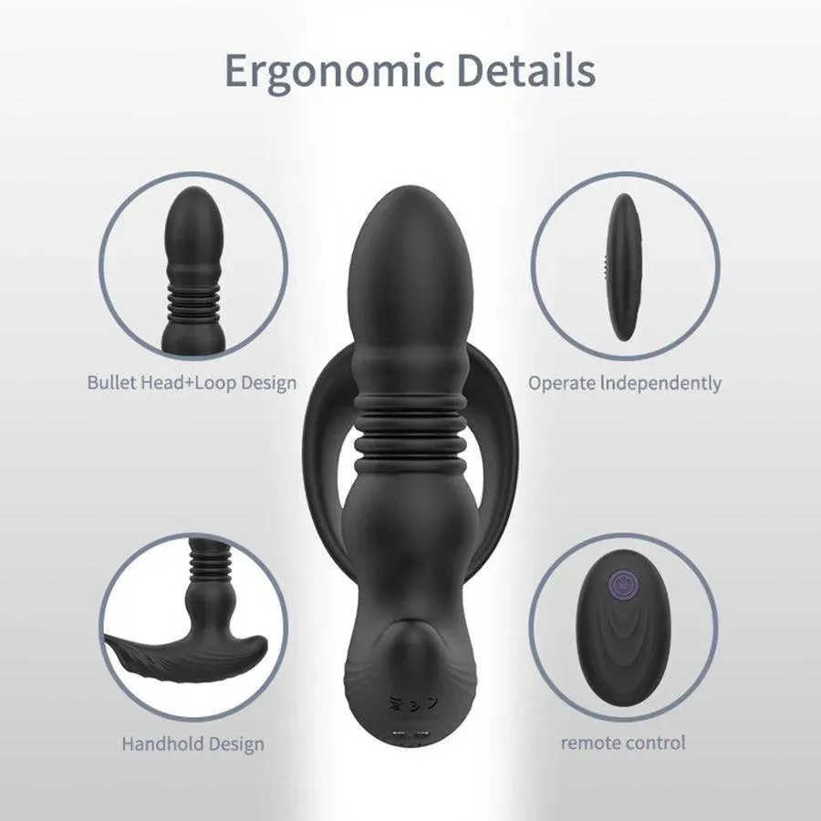 Wireless Thrusting Prostate Massager with Cock Ring